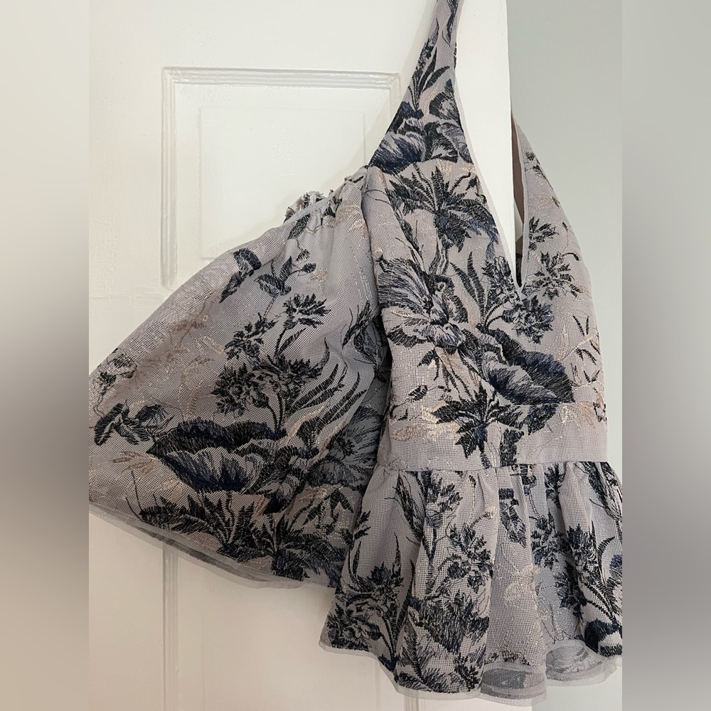 BCBG Maxazria off shoulder embroidered top